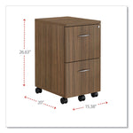 Alera Valencia Series Mobile Pedestal, Left Or Right, 2 Legal/letter-Size File Drawers, Modern Walnut, 15.38" X 20" X 26.63"
