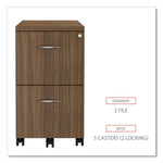 Alera Valencia Series Mobile Pedestal, Left Or Right, 2 Legal/letter-Size File Drawers, Modern Walnut, 15.38" X 20" X 26.63"