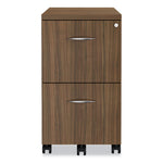 Alera Valencia Series Mobile Pedestal, Left Or Right, 2 Legal/letter-Size File Drawers, Modern Walnut, 15.38" X 20" X 26.63"
