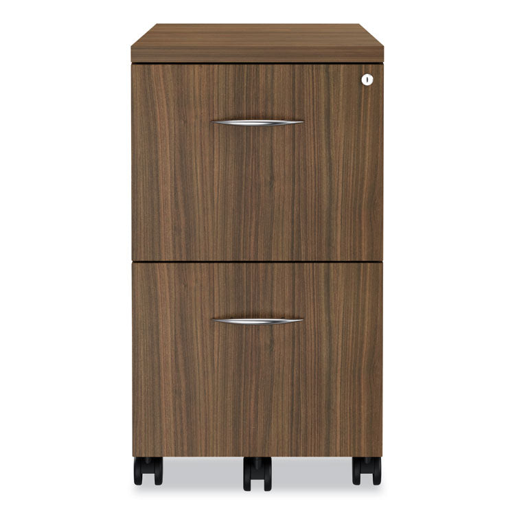 Alera Valencia Series Mobile Pedestal, Left Or Right, 2 Legal/letter-Size File Drawers, Modern Walnut, 15.38" X 20" X 26.63"