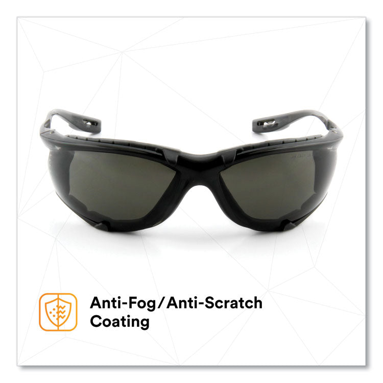 Virtua CCS Protective Eyewear with Foam Gasket, Black/Gray Plastic Frame, Gray Polycarbonate Lens