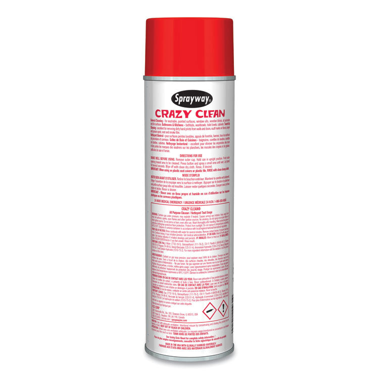 Crazy Clean All Purpose Cleaner, Floral Scent, 19 oz Aerosol Spray, Dozen