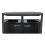 RESIST Dual Stream Waste and Recycling Container, 46 gal, Metal, Black