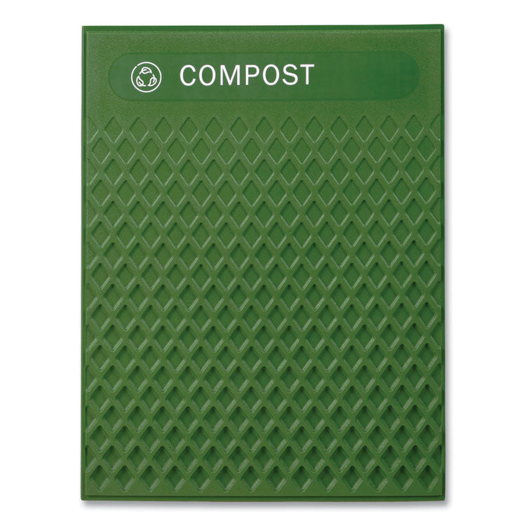 Medium Prelabeled Compost Waste Panels for Tailor and Landmark Series Containers, 20.72" x 0.5" x 27.95", Green, 4/Carton