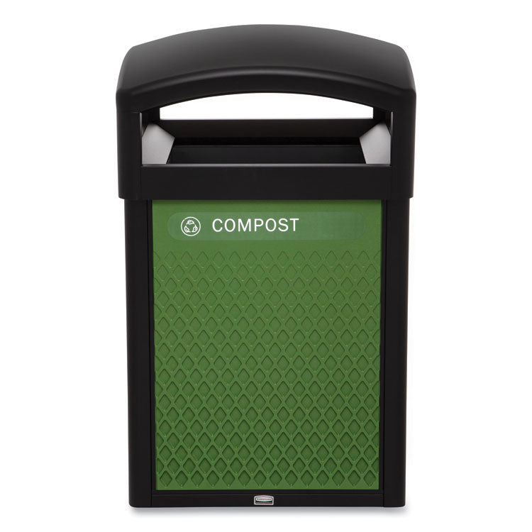 Medium Prelabeled Compost Waste Panels for Tailor and Landmark Series Containers, 20.72" x 0.5" x 27.95", Green, 4/Carton