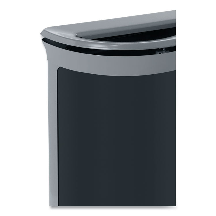 ENHANCE Series Waste Receptacle, 11.5 gal, Metal, Umbra Gray/Pearl Gray