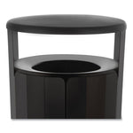 RESIST Round Waste Container, 33 gal, Metal, Black