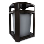 Landmark Series Classic Dome Top Container and Ashtray, 35 gal, Resin, Black