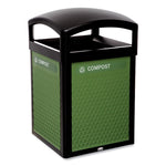 Medium Prelabeled Compost Waste Panels for Tailor and Landmark Series Containers, 20.72" x 0.5" x 27.95", Green, 4/Carton