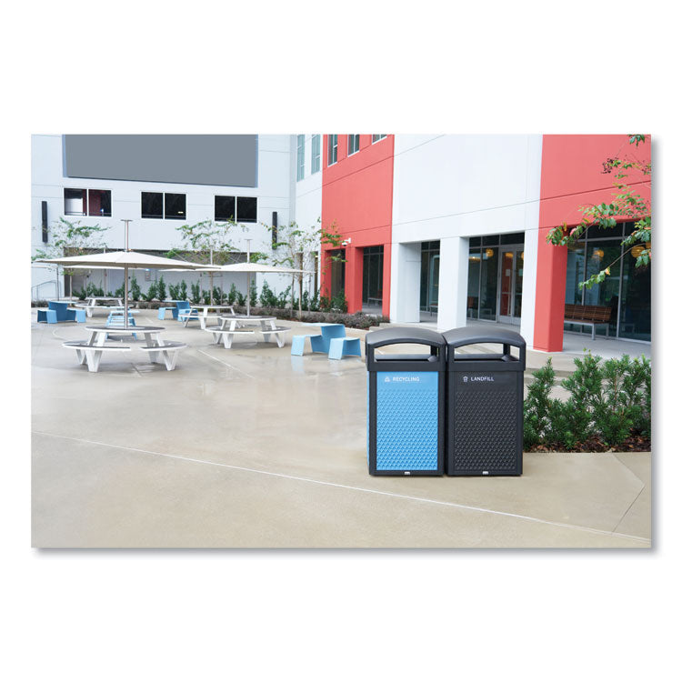 Large Prelabeled Recycled Waste Panels for Tailor and Landmark Series Containers, 20.72" x 0.5" x 34.33", Blue, 4/Carton