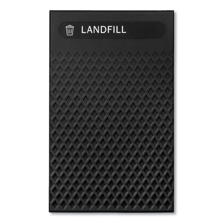 Large Prelabeled Landfill Waste Panels for Tailor and Landmark Series Containers 20.72" x 0.5" x 34.33", Black, 4/Carton