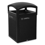 Medium Prelabeled Landfill Waste Panels for Tailor and Landmark Series Containers, 20.72" x 0.5" x 27.95", Black, 4/Carton
