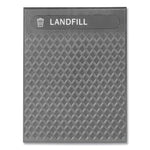 Medium Prelabeled Landfill Waste Panels for Tailor and Landmark Series Containers, 20.72" x 0.5" x 27.95", Black, 4/Carton
