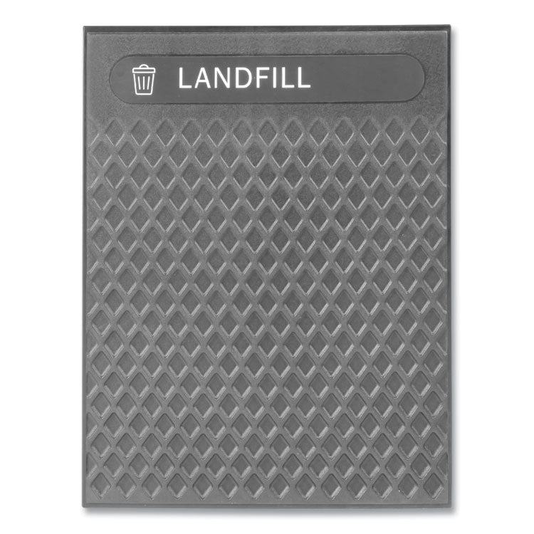 Medium Prelabeled Landfill Waste Panels for Tailor and Landmark Series Containers, 20.72" x 0.5" x 27.95", Black, 4/Carton
