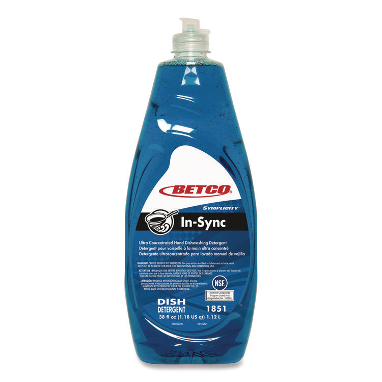 Symplicity In-Sync Hand Dishwashing Detergent, Fresh Ozonic Scent, 38 oz Bottle, 8/Carton