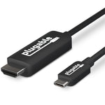 Plugable 6' USB 3.1 Type-C to HDMI 2.0 Audio/Video Monitor Cable, Male to Male, Black (USBC-HDMI-CABLE)