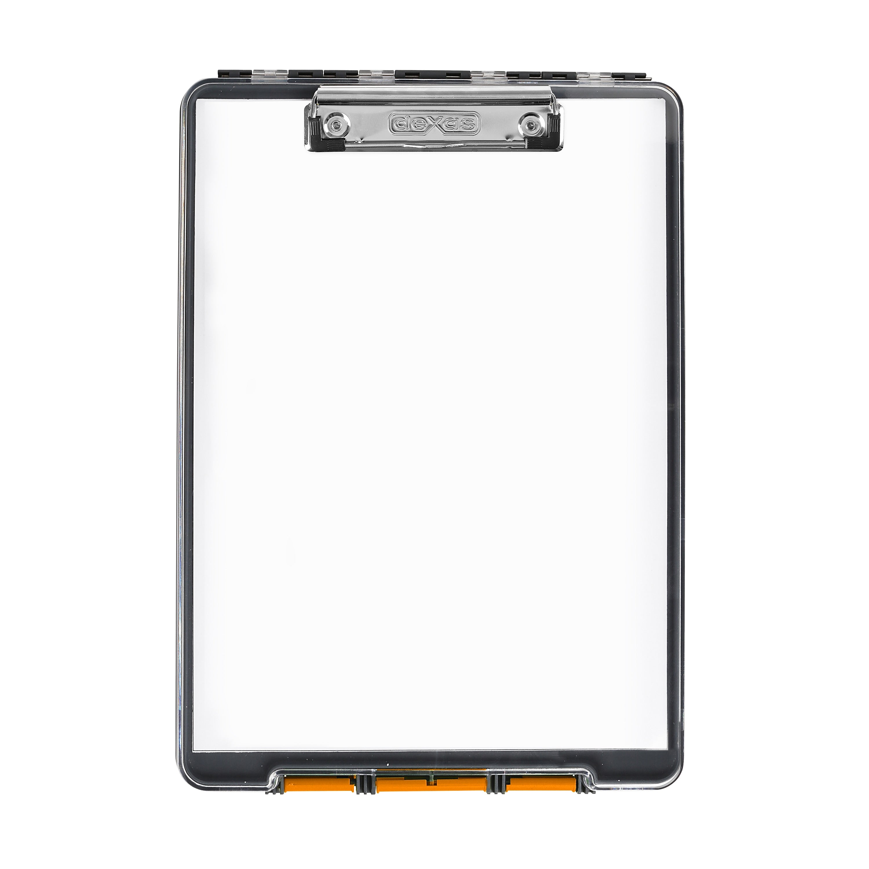 Dexas International ClearView Clipcase Storage Clipboard, Letter Size, Gray/Orange (5717-804)