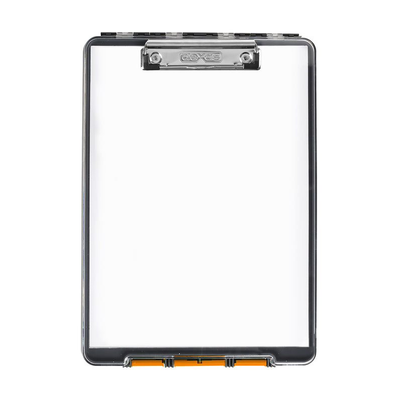 Dexas International ClearView Clipcase Storage Clipboard, Letter Size, Gray/Orange (5717-804)