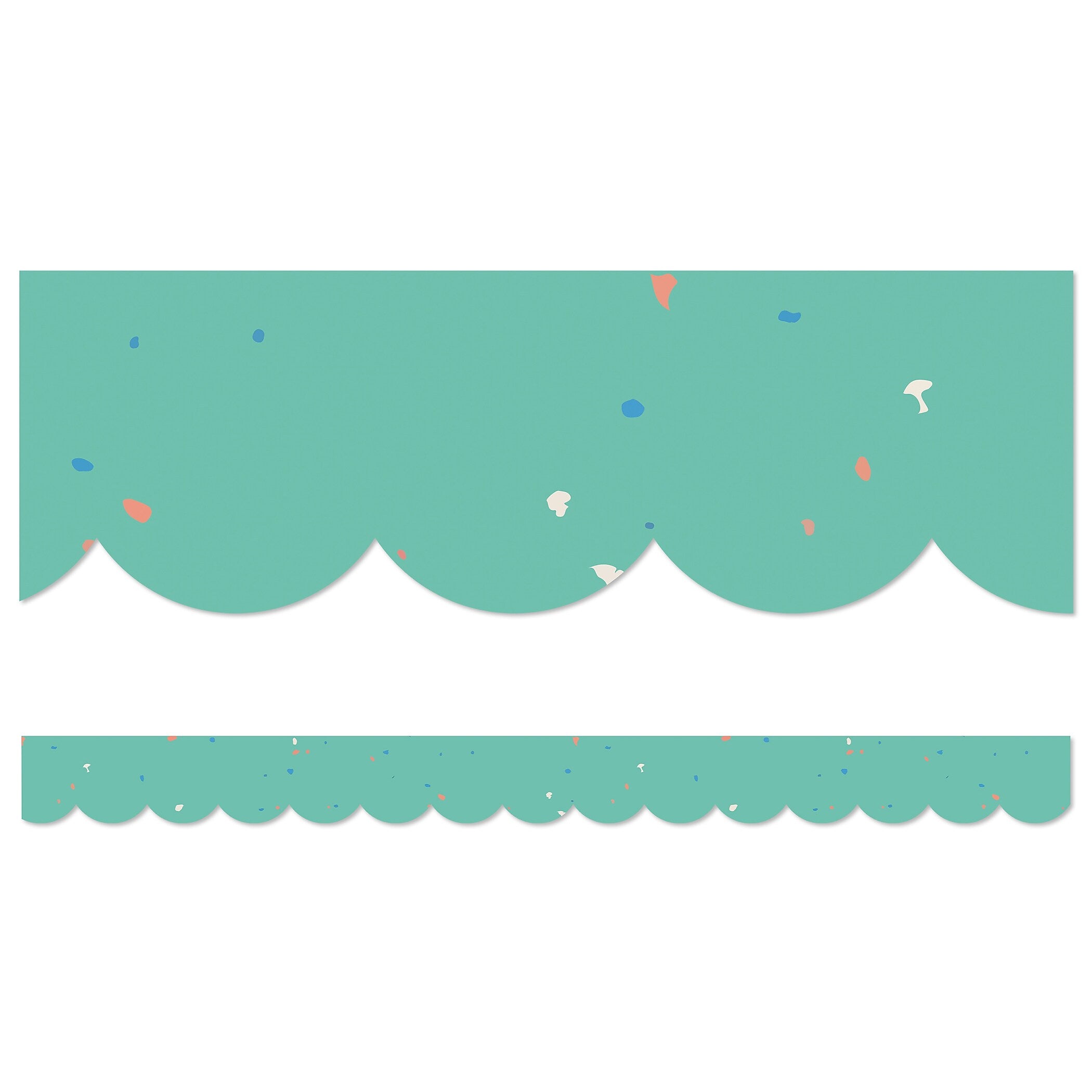 Carson Dellosa Education We Belong Scalloped Borders Per Bundle, 3"x 3', Speckled Teal, 6/Bundle (CD-108494-6)