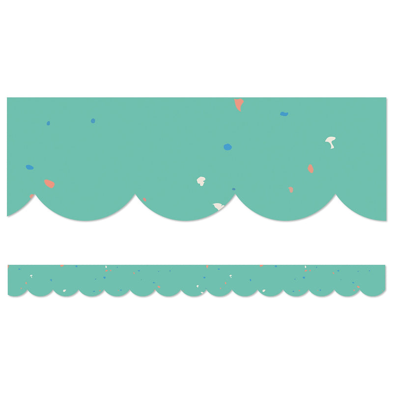 Carson Dellosa Education We Belong Scalloped Borders Per Bundle, 3"x 3', Speckled Teal, 6/Bundle (CD-108494-6)