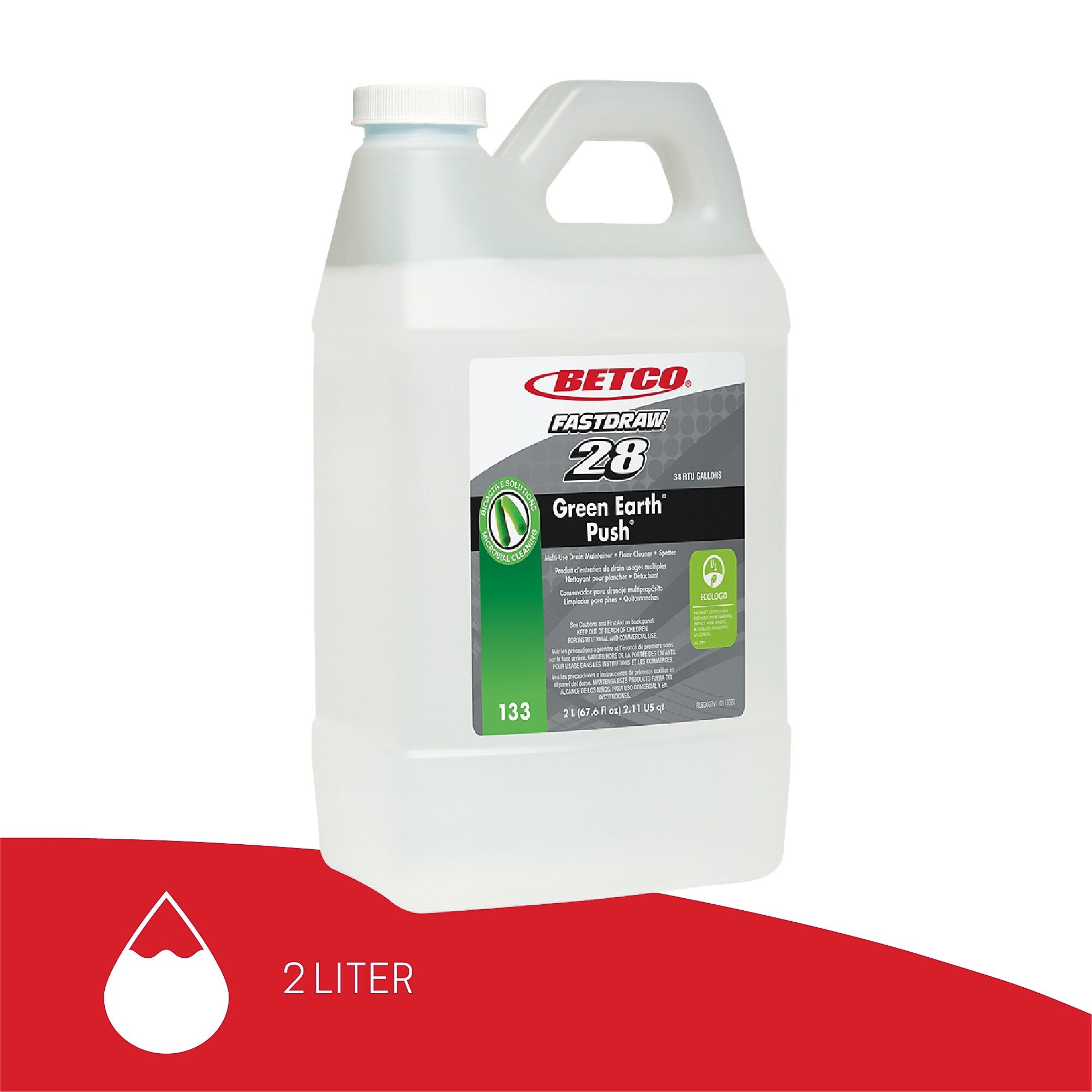 Betco Probiotic Solutions Push Drain Maintainer/Odor Eliminator, Mint Scent, 67.6 Oz., 4/Carton (1334700)