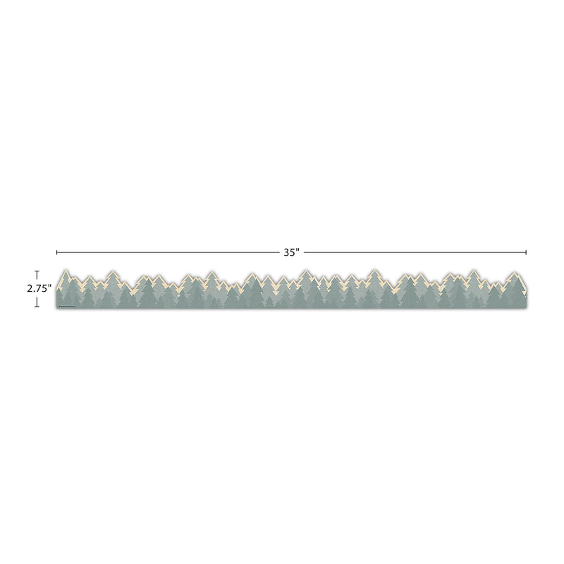 Teacher Created Resources Moving Mountains Die-Cut Border Trim, 2.75" x 2.92', Road Trip Trees, 12/Pack, 6 Packs/Bundle