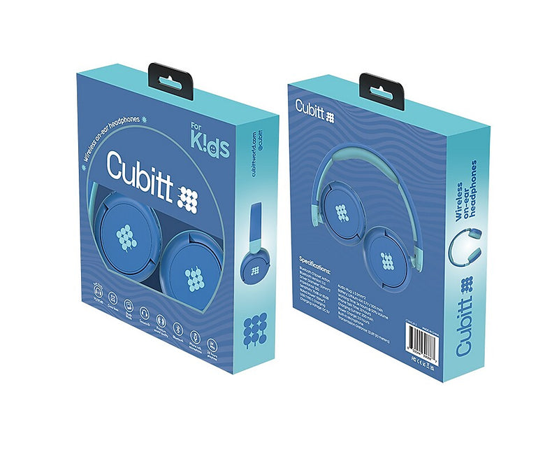 Cubitt Jr. Wireless Active Noise Canceling Over-Ear Headphones, Bluetooth, Sky Blue (CTANCJR-2)