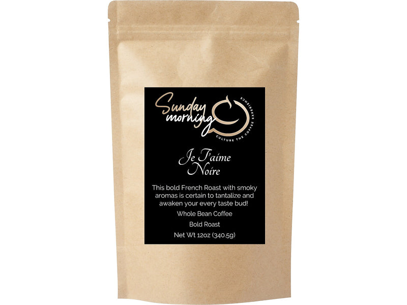 Sunday Morning Coffee  Je T'aime Noir, Dark Roast, 12 oz. (RF-L5XD-4U6A)