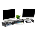 Mind Reader Adjustable Dual Monitor Stand, Up to 44 lbs., Black (MDFMOND-BLK)