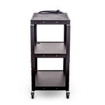 Luxor 3-Shelf Metal Mobile Utility Cart with Lockable Wheels, Black (UCMT1)