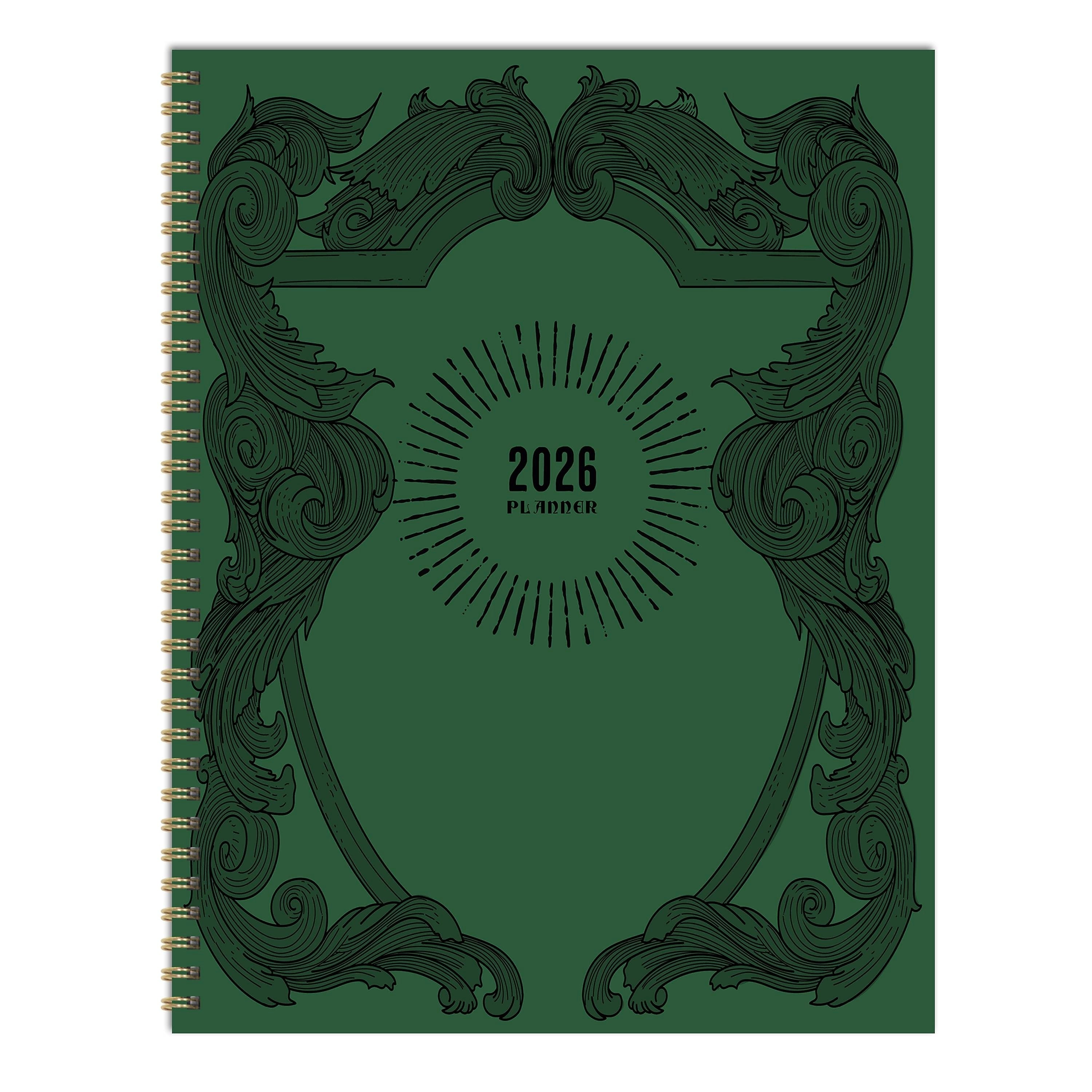 2026 TF Publishing Crest 9" x 11" Weekly & Monthly, Paperboard Cover, Green (26-9712)