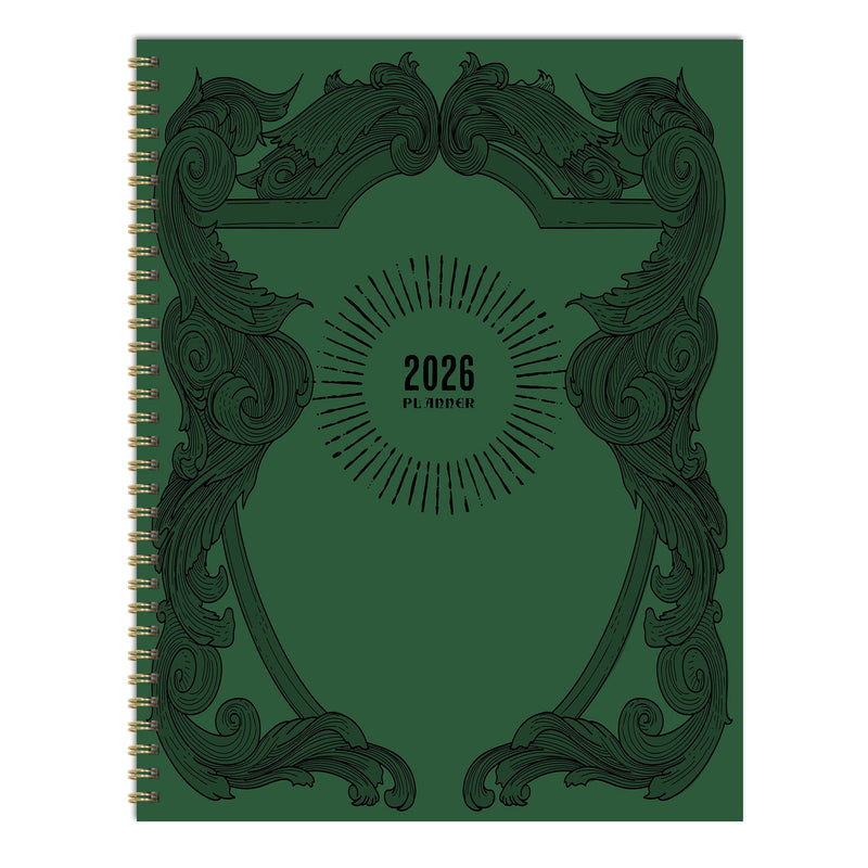 2026 TF Publishing Crest 9" x 11" Weekly & Monthly, Paperboard Cover, Green (26-9712)