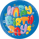 Creative Converting Bubbly Birthday Plates and Napkins Kit, Multicolored, Serves 16 (DTC9502E2G)