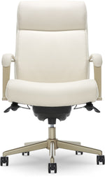 La-Z-Boy Melrose Ergonomic Bonded Leather Swivel Executive Chair, White (CHR10084B)