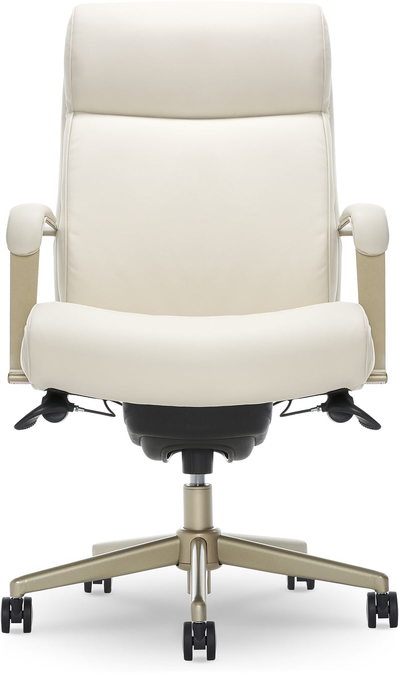 La-Z-Boy Melrose Ergonomic Bonded Leather Swivel Executive Chair, White (CHR10084B)