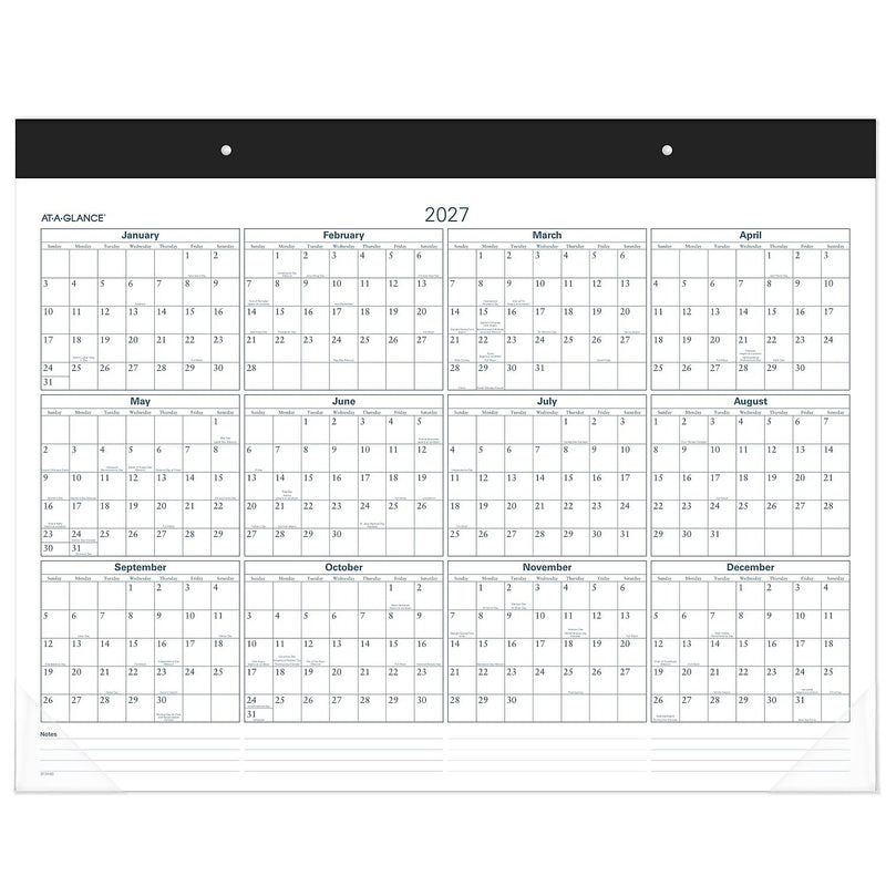 2026 AT-A-GLANCE Success 21.75" x 17" Monthly Desk Pad Calendar, White/Blue (ST24-00-26)