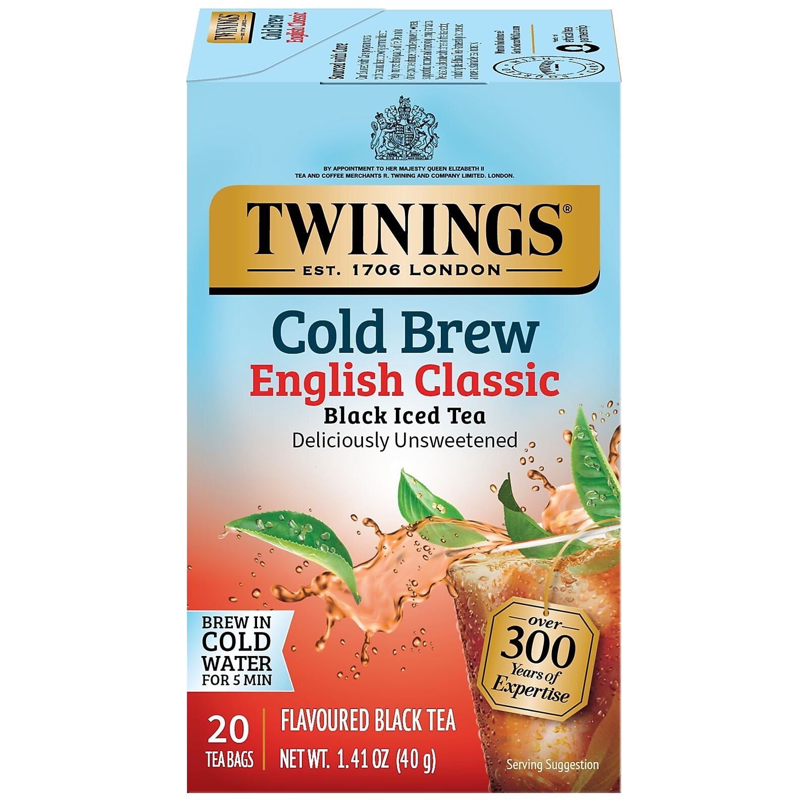 Twinings Cold Brewed English Classic Black Tea Bags, 20/Box (F07409)