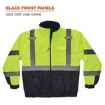 GloWear 8377 Quilted Bomber Jacket, ANSI Class R3, XL, Lime (25625)