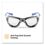 CCS Protective Eyewear with Foam Gasket, +1.5 Diopter Strength, Blue Plastic Frame, Clear Polycarbonate Lens