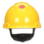 SecureFit H-Series Hard Hats, H-700 Vented Cap with UV Indicator, 4-Point Pressure Diffusion Ratchet Suspension, Yellow