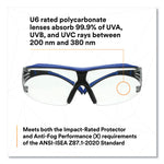 SecureFit Protective Eyewear, 200 Series, Blue/Gray Plastic Frame, Clear Polycarbonate Lens