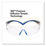 SecureFit Protective Eyewear, 400 Series, Black/Blue Plastic Frame, Clear Polycarbonate Lens