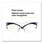 SecureFit Protective Eyewear, 200 Series, Dark Blue Plastic Frame, Clear Polycarbonate Lens
