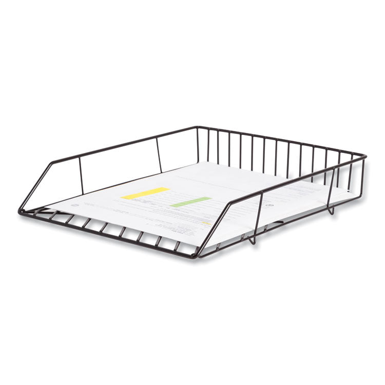 Vena Paper Tray, 1 Section, Holds 11" x 8.5" Sheets, 10.04 x 12.44 x 2.01, Black