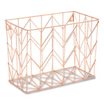 Letter-Size Desktop Fashion Filing Set, Rose Gold, (1) Rack, (3) Hanging Folders, (3) File Folders, (2) Trays,(1) Mail Sorter