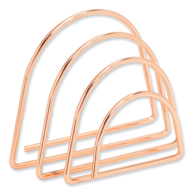 Letter-Size Desktop Fashion Filing Set, Rose Gold, (1) Rack, (3) Hanging Folders, (3) File Folders, (2) Trays,(1) Mail Sorter