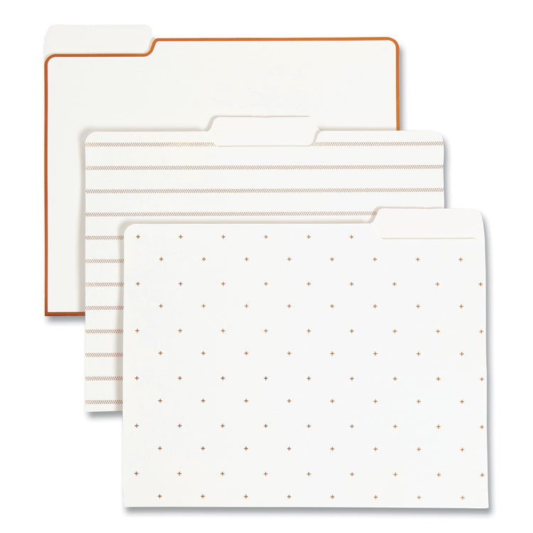 Letter-Size Desktop Fashion Filing Set, Rose Gold, (1) Rack, (3) Hanging Folders, (3) File Folders, (2) Trays,(1) Mail Sorter