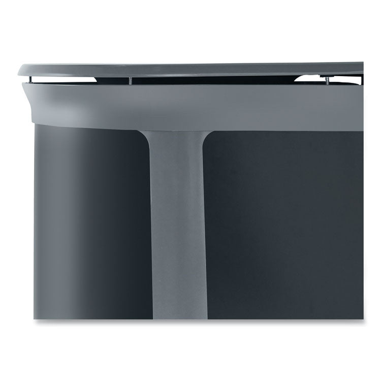 ENHANCE PILL Dual Stream Waste Receptacle, (2) 23 gal Capacity Bins, Metal, Umbra Gray/Pearl Gray