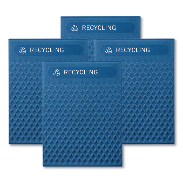 Medium Prelabeled Recycled Waste Panels for Tailor and Landmark Series Containers, 20.72" x 0.5" x 27.95", Blue, 4/Carton