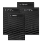 Large Prelabeled Landfill Waste Panels for Tailor and Landmark Series Containers 20.72" x 0.5" x 34.33", Black, 4/Carton